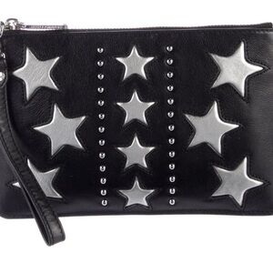 Rebecca Minkoff Black and Silver Star Studded Clutch